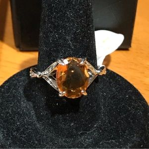 Ring Bomb Peach Ombré Crystal Ring size 7